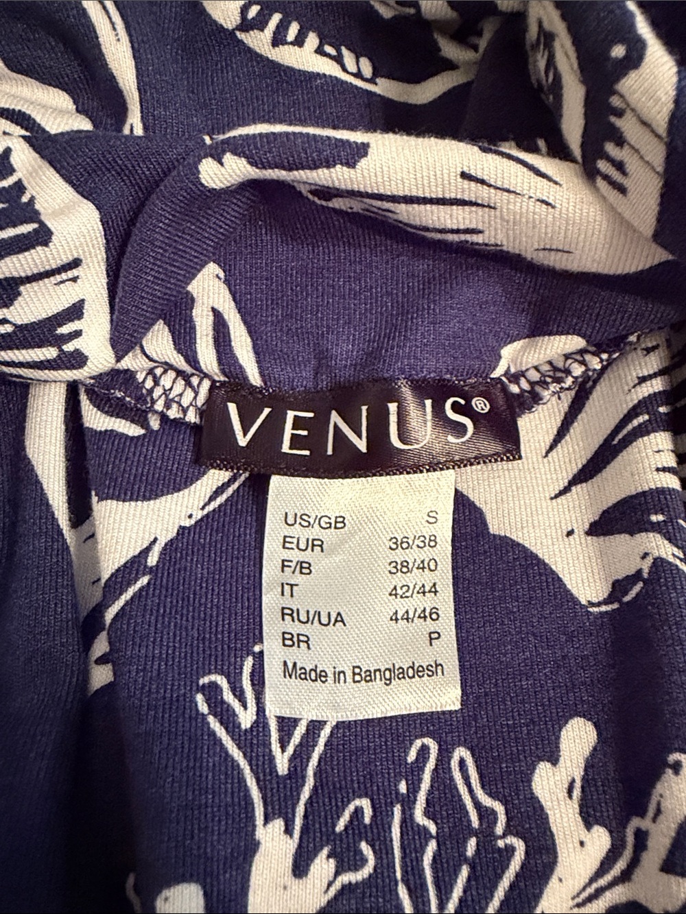 VENUS Navy and White Strapless Seashell Maxi Dress small - Picture 3 of 4